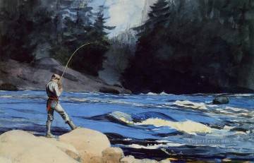  Lake Art - Quananiche Lake St Realism marine painter Winslow Homer